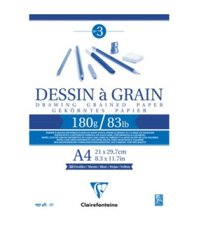 BLOC DIBUJO CLAIR. DESSIN A GRAIN A4 180