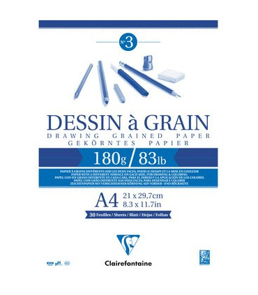 BLOC DIBUJO CLAIR. DESSIN A GRAIN A4 180