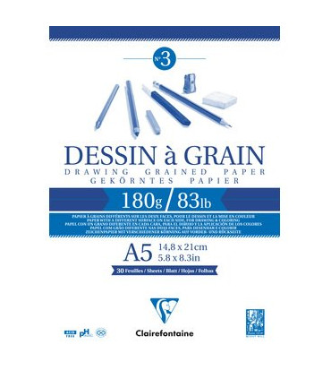 BLOC DIBUJO CLAIR. DESSIN A GRAIN A5 180