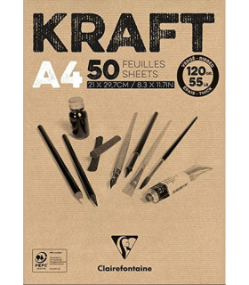 BLOC DIBUJO CLAIR. KRAFT ENCOL. A4 120g