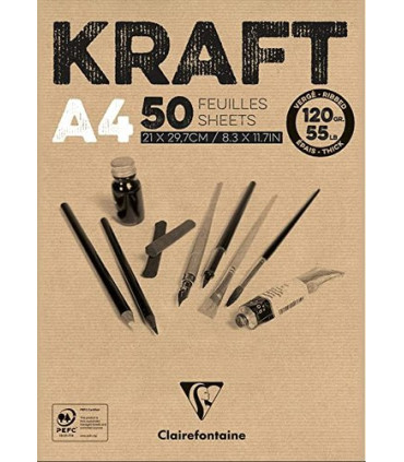 BLOC DIBUJO CLAIR. KRAFT ENCOL. A4 120g