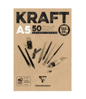 BLOC DIBUJO CLAIR. KRAFT ENCOL. A5 120g
