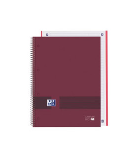 BLOC OXF. EU.BOOK 1 A4 80h CD.5 BURDEOS