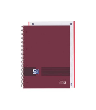 BLOC OXF. EU.BOOK 1 A4 80h CD.5 BURDEOS