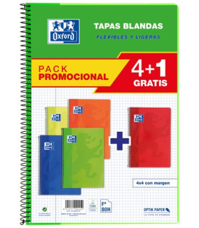 BLOC OXF.SCH.BLANDA Fº 80h CD.4 PK 4+1