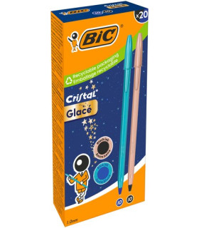 BOLIG.BIC CRISTAL GLACE AZUL Y ORO ROSA