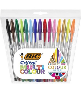 BOLIG.BIC CRISTAL MULTIC. BOLSA 15 UD.