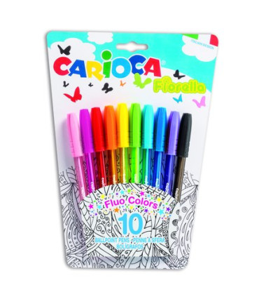 BOLIGRAFO CARIOCA FIORELLA FLUO est.10