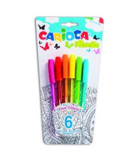 BOLIGRAFO CARIOCA FIORELLA FLUO est.6