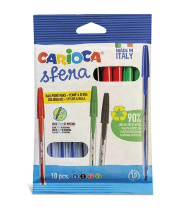 BOLIGRAFO CARIOCA SFERA BOLSA 10 SURT.