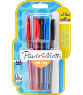BOLIGRAFO P.MATE INKJOY 100 CAP B/8 SURT
