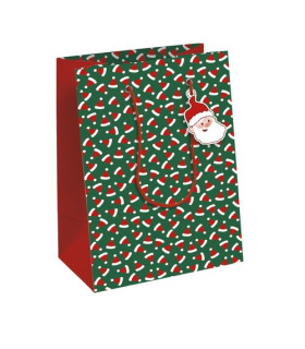 BOLSA PAPEL KRAFT  25x22 PAPA NOEL P/6
