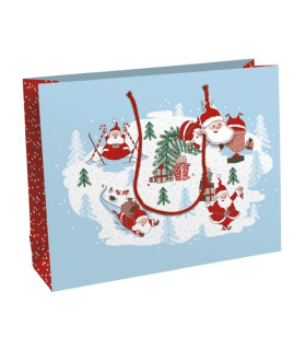 BOLSA PAPEL KRAFT  37x27 PAPA NOEL P/6