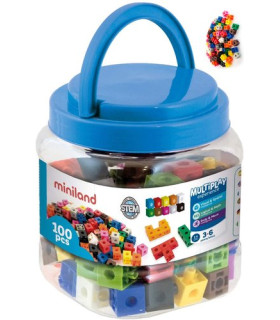 BOTE DE 100 CUBOS ENCAJABLES 2cm