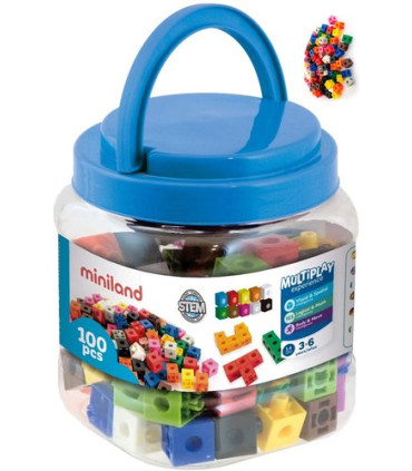 BOTE DE 100 CUBOS ENCAJABLES 2cm