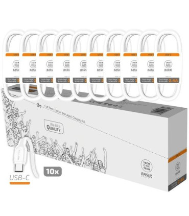 CABLE TECHONE USB-USB-C 1 m. P/10