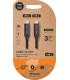 CABLE TECHONE USB-C-USB-C NEGRO 1 m.