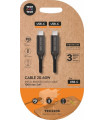 CABLE TECHONE USB-C-USB-C NEGRO 1 m.
