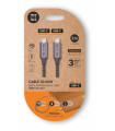 CABLE TECHONE USB-C-USB-C GRIS 2 m.