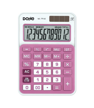 CALCULADORA MESA DOHE 12 DIG. ROSA