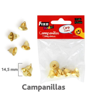 CAMPANILLAS FIXO ORO 14.5mm B/5