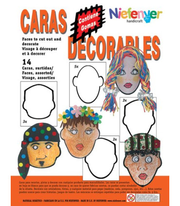 CARETA CART. CARAS DECORABLES PACK 14