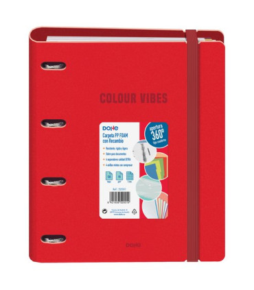 CARPEBLOC DOHE COLOUR VIBES A4 POLY ROJO
