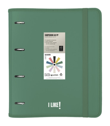 CARPEBLOC GRAF.PP LIKE3 A4 4AN.80h VERDE