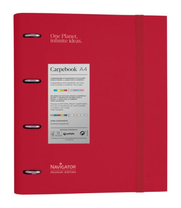 CARPEBOOK NAVIGATOR FORR. A4 ROJO
