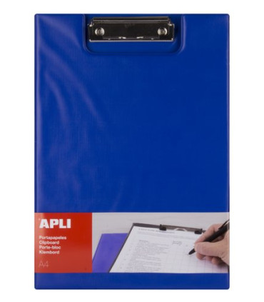 CARP.PINZA PORTABLOCS APLI PP A4 AZUL