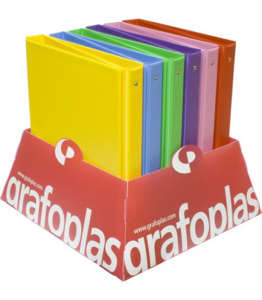 CARPETA Fº 4 ANILLAS 6 COLORES PVC EX 12