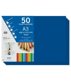 CARTULINA A3 DOHE 180g AZUL ZAFIRO P/50