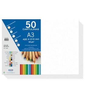 CARTULINA A3 DOHE 180g BLANCO P/50