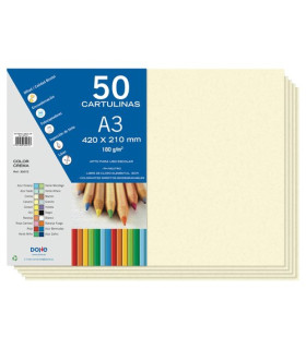 CARTULINA A3 DOHE 180g CREMA P/50
