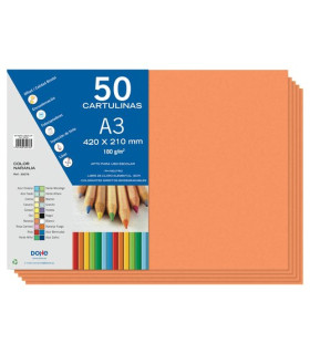 CARTULINA A3 DOHE 180g NARANJA P/50
