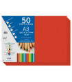 CARTULINA A3 DOHE 180g ROJO P/50