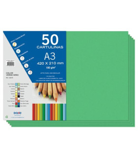 CARTULINA A3 DOHE 180g VERDE MIÑO P/50