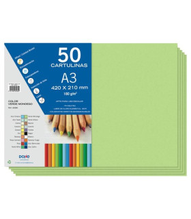 CARTULINA A3 DOHE 180g VERDE MONDEG P/50