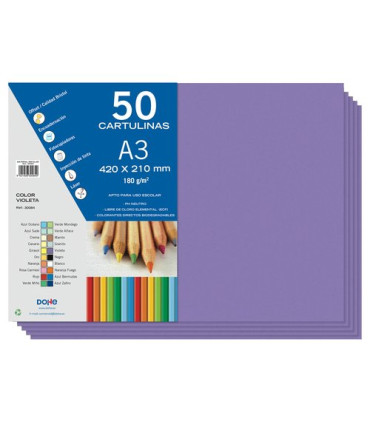 CARTULINA A3 DOHE 180g VIOLETA P/50