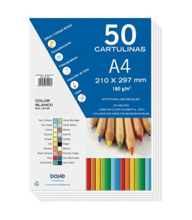 CARTULINA A4 DOHE 180g BLANCO P/50
