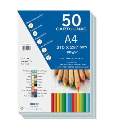 CARTULINA A4 DOHE 180g GRANITO P/50