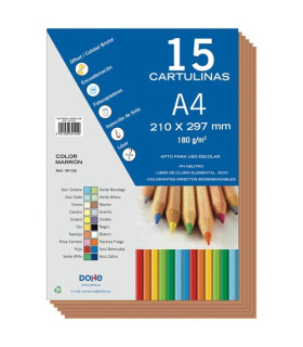 CARTULINA A4 DOHE 180g MARRON P/15