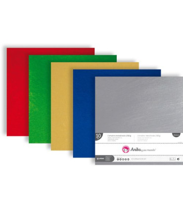 CARTULINA METAL 30,5x30,5 AZUL P/10