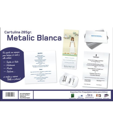 CARTULINA METAL.32x45 YOSAN BLANCO IRIDI