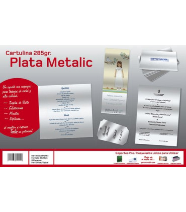 CARTULINA METAL.32x45 YOSAN PLATA BRILLO