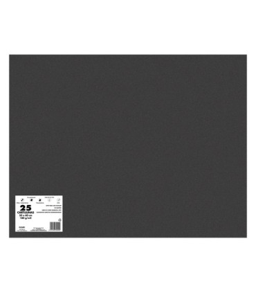 CARTULINA 50x65 DOHE 180g NEGRO P/25