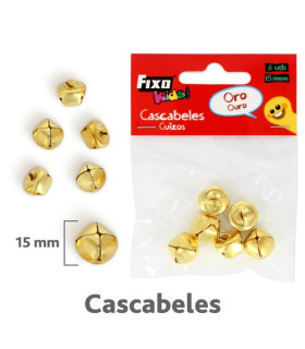 CASCABELES FIXO ORO 15mm B/6