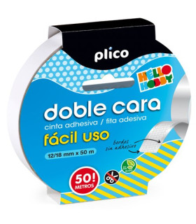 CINTA DOBLE CARA PLICO 50x12/18 FACIL US