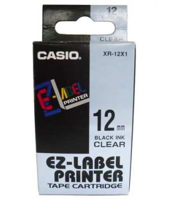 CINTA ROT.CASIO 8m 12 NEGRO s/TRANSPAR.