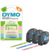 CINTA ROT.DYMO LETRATAG PLAST.PASTEL B/3